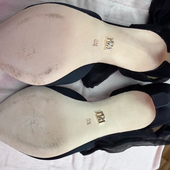 Badgley Mischka Black Heels with Sheer Bow - Picture 7 of 7